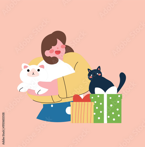 Kitten Pet Care Vector Flat Illustration for E-commerce Shopping Festival