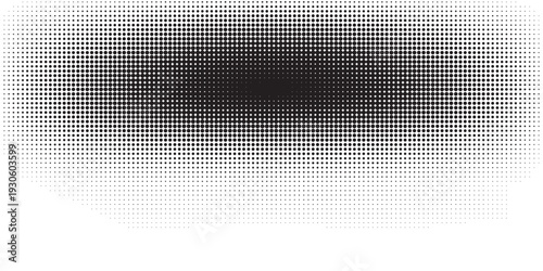 Dotted halftone gradient texture. Vanishing polka dot background. Repeating dots gradation pattern background. Black fading comic pop art overlay backdrop. Raster effect wallpaper. Vector halftone