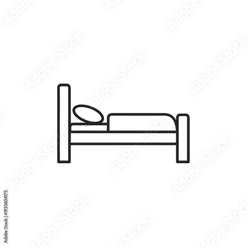 Minimalist Bedroom Bed with Pillow and Frame in Modern Interior Setting