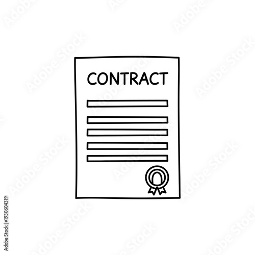 Legal Document Contract Illustration for Business and Law Professionals