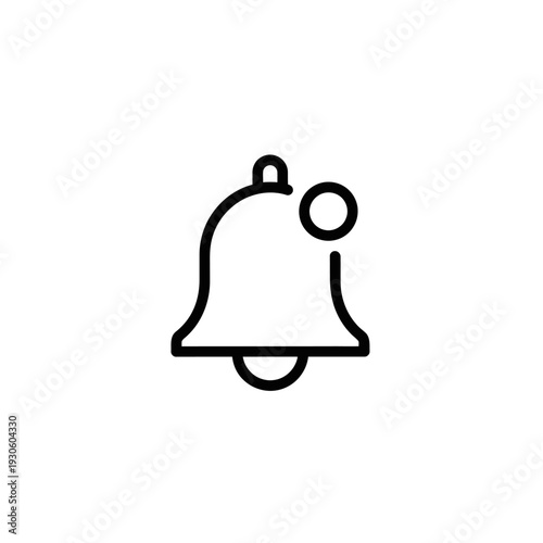 Minimalist Bell Icon for Notification Alerts and User Interface Design