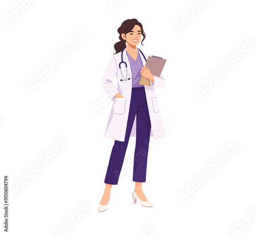 Female Doctor Holding Clipboard