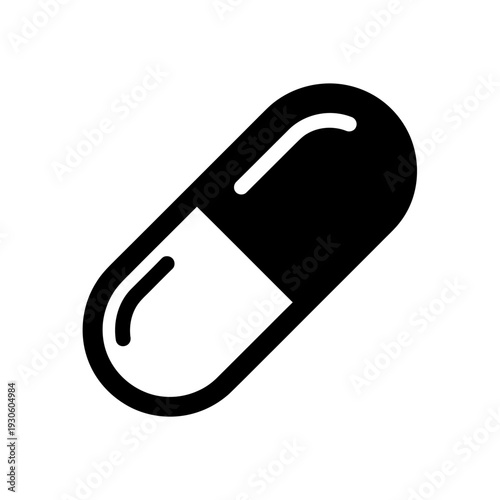 Medical Capsule Pill Icon for Healthcare and Medicine Concept