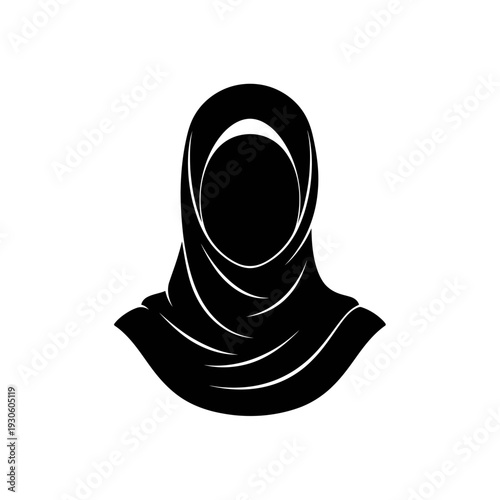 Silhouette of a Woman Wearing a Hijab, Symbol of Modesty.