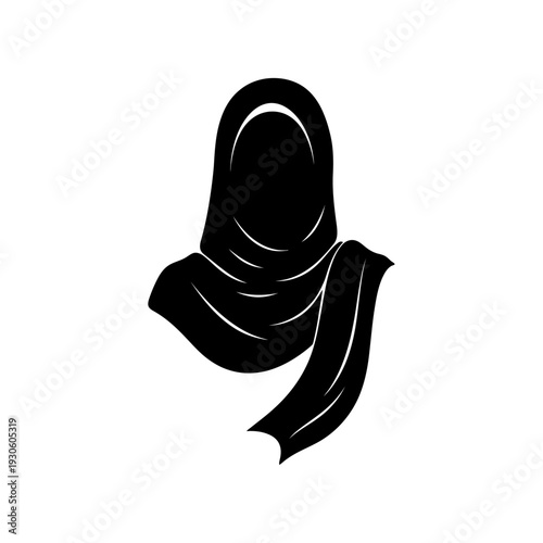 Silhouette of a Woman Wearing a Hijab, Symbol of Modesty.