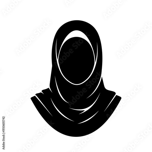 Silhouette of a Woman Wearing a Hijab, Symbol of Modesty.