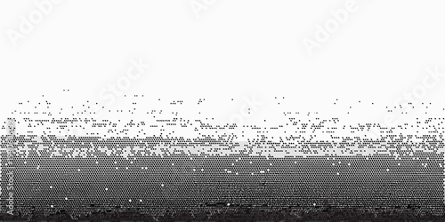 Abstract digital art with a gradient of black and white dots