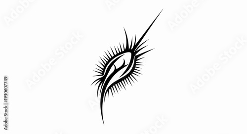 Stylized black tribal eye design with sharp points