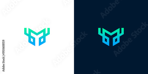 Abstract geometric symbol with a sharp, modern aesthetic, illustrating a stylized animal or initial, perfect for contemporary brand identity and business branding