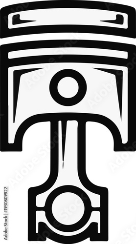 Stylized engine piston and connecting rod icon