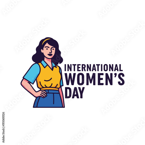 Confident woman illustration depicting female strength and achievement a symbolic representation of empowerment and global solidarity for equality