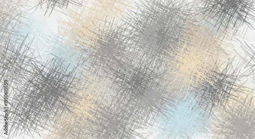 Abstract textured pattern with spiky dark clusters, radiating lines, subtle blue and beige color washes.