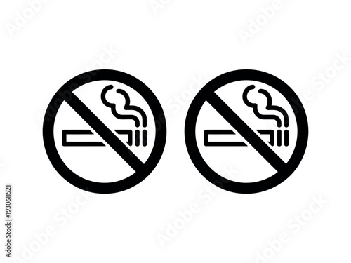 Free Download No Smoking Signs, Prohibition Symbols, Black and White Icons, Warning Labels - GFXLoad