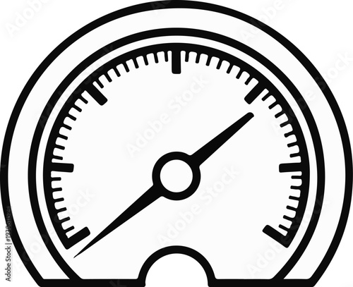 Stylized icon of a gauge with a needle pointing to a reading