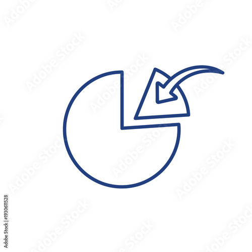 Pie Chart Slice Being Removed With Arrow Indicating Removal.