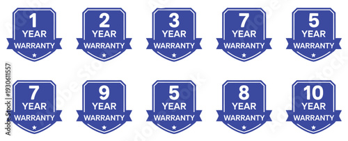 Warranty Badge Icons Shield Stars Guarantee Quality Symbols