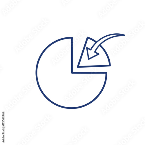 Pie Chart Slice Exploding Outward with Arrow.