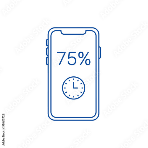 Smartphone Battery Level Indicator with Clock Display.