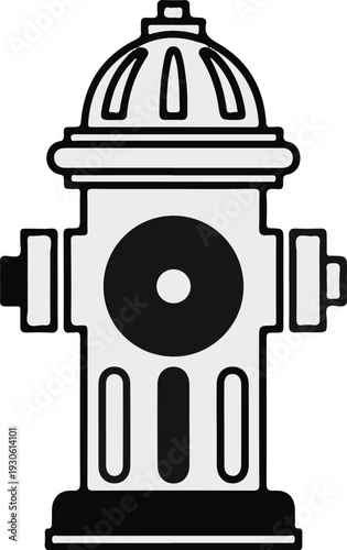 Stylized graphic of a fire hydrant with a dome-shaped top and side outlets