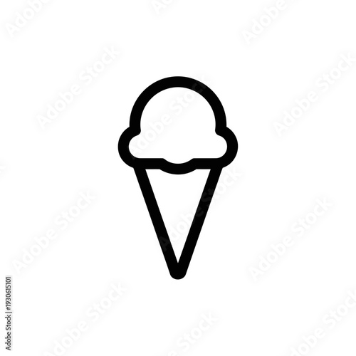 Minimalist Ice Cream Cone Icon Design for Summer and Dessert Themes