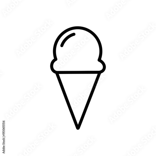 Minimalist Ice Cream Cone Icon Representation for Design Projects