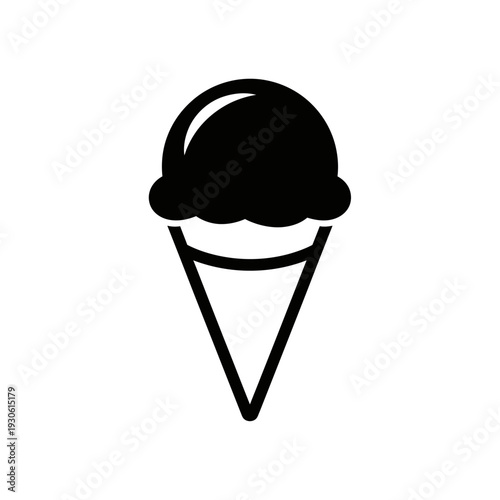Minimalist Ice Cream Cone Illustration for Cold Dessert Advertisements