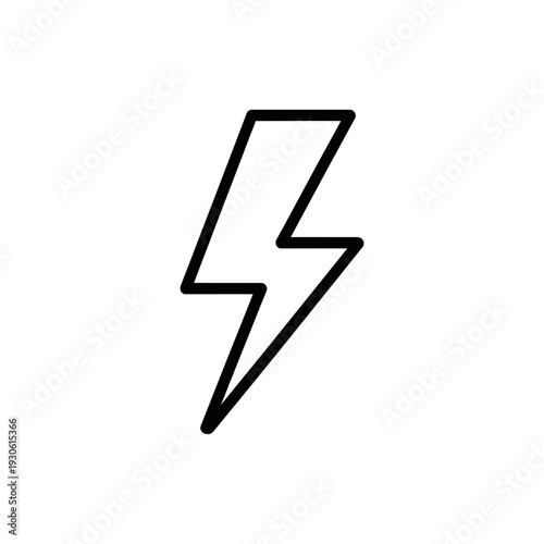 Minimalist Lightning Bolt Icon for Power and Energy Symbols