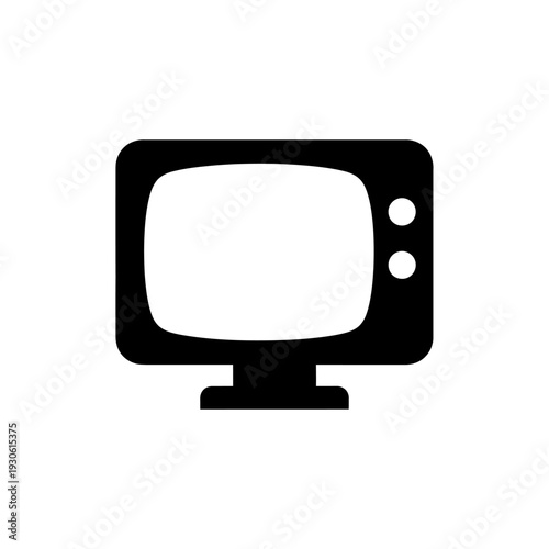 Minimalist Icon of a Vintage Television Set for Digital and Media Design