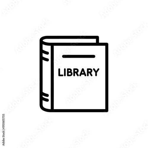 Minimalist Illustration of a Library Book for Education and Learning