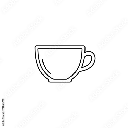 Minimalist Coffee Cup Icon for Food and Beverage Branding