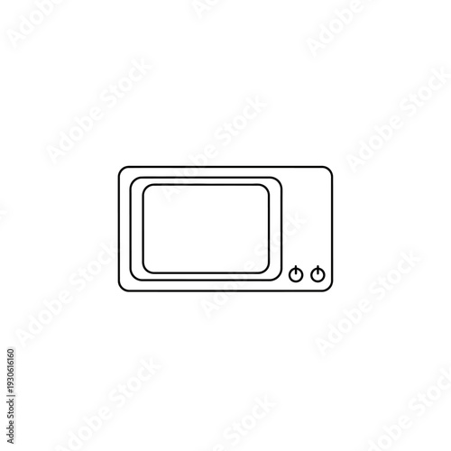 Minimalist Line Drawing of a Microwave Oven for Modern Kitchen Design