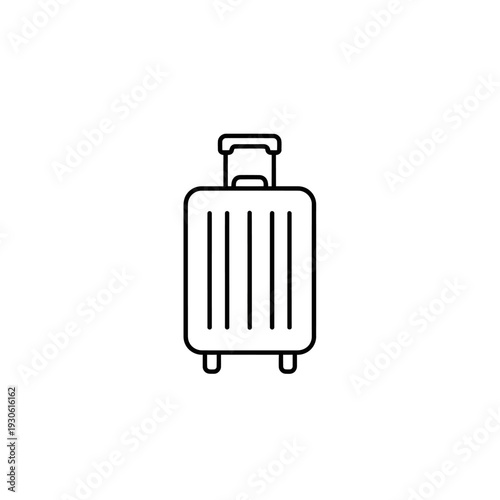 Minimalist Illustration of a Rolling Suitcase for Travel and Luggage Concepts