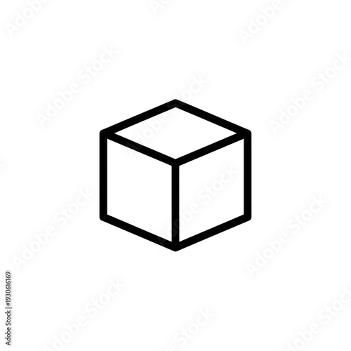 Minimalist Illustration of a Simple Geometric Cube for Modern Design