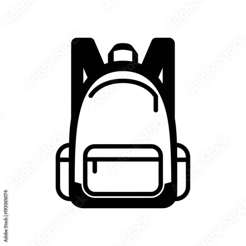 Minimalist Line Drawing of a Modern Backpack for School or Travel
