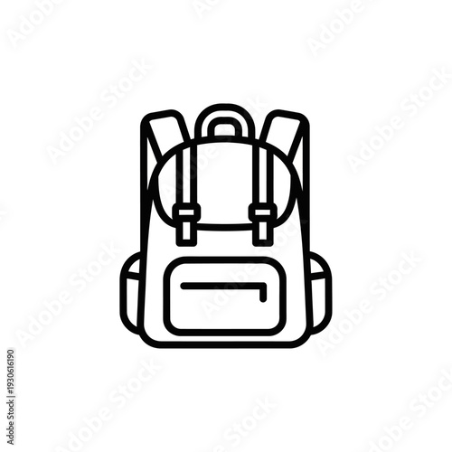 Minimalist Line Drawing of a Modern Backpack for Travel and Leisure