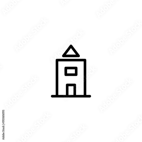 Minimalist Line Drawing of a Modern Building Icon for Urban Architecture Design
