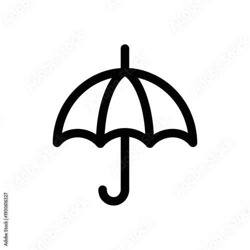 Minimalist Line Art of an Umbrella Icon for Weather or Protection Concepts