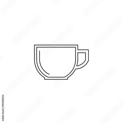 Minimalist Line Art of Coffee Cup on White Background for Design Projects