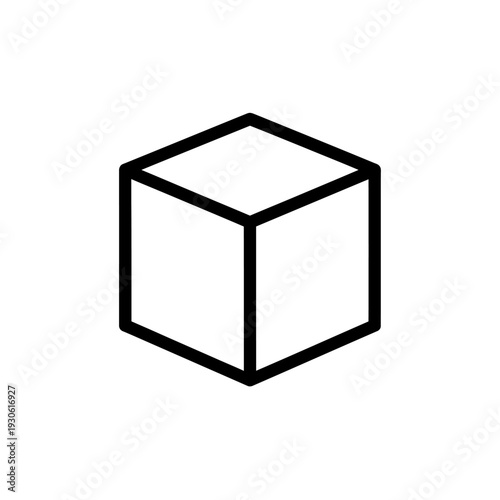 Minimalist Line Drawing of a Simple Cube for Modern Design Concepts