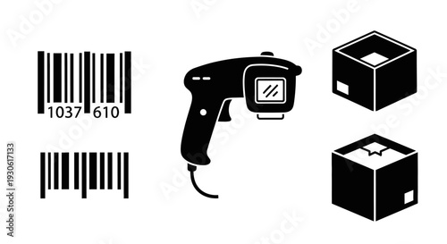 Barcode scanner and boxes for efficient inventory management