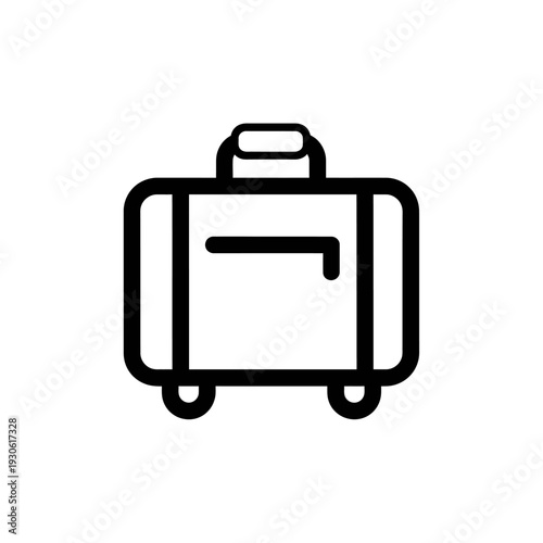 Minimalist Line Drawing of a Suitcase for Travel and Transportation Concepts