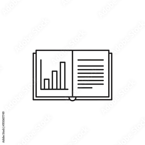 Open Book with Business Charts and Data Analysis for Educational and Corporate Use