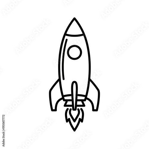 Minimalist Rocket Illustration for Technology and Innovation Concepts