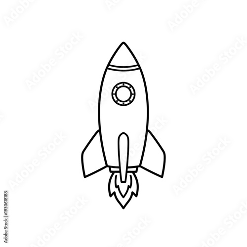 Minimalist Rocket Launch Illustration for Space Exploration Themes