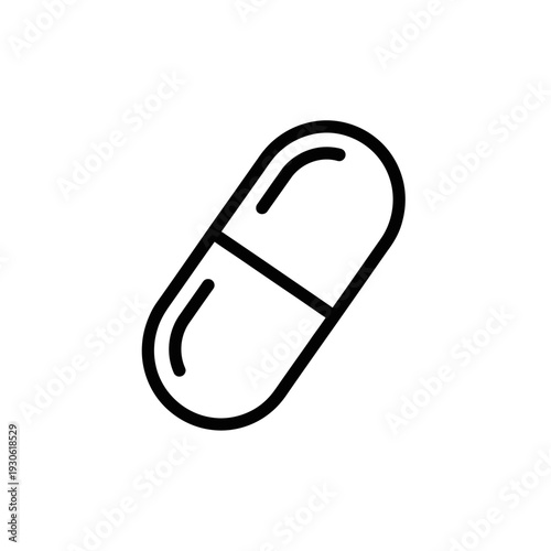 Minimalist Medical Capsule Illustration for Healthcare and Medicine