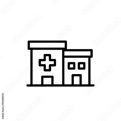 Minimalist Medical Clinic Illustration with Health Care Building