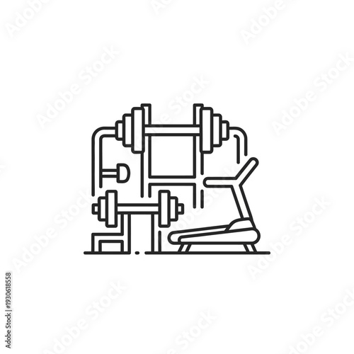 Modern Home Gym Equipment with Dumbbells and Exercise Bench for Fitness Enthusiasts