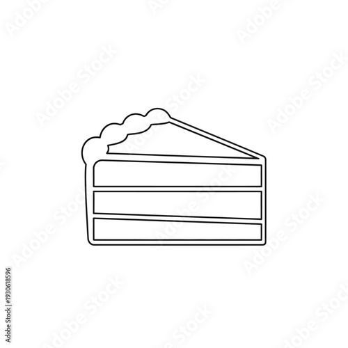Minimalist Slice of Chocolate Cake Illustration for Dessert Photography