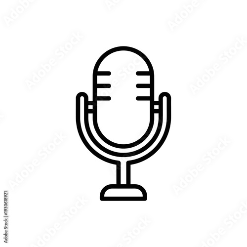 Minimalist Microphone Icon for Audio and Sound Recording Design