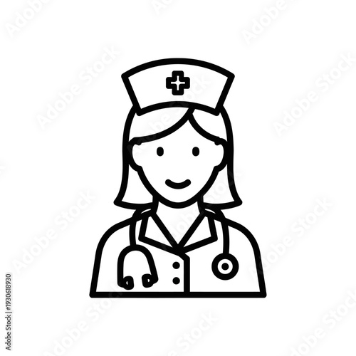 Professional Female Nurse Portrait Wearing Medical Uniform and Stethoscope